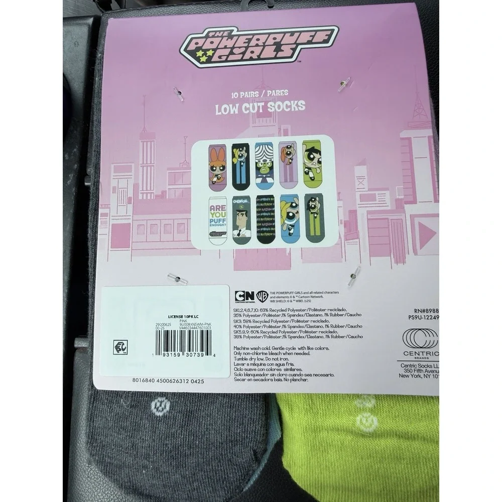 THE POWERPUFF GIRLS Low Cut Socks 10 pair Shoe‎ Size 4-10 New